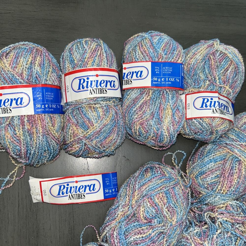Riviera Antibes Boucle Yarn 1.75 oz/50g Made in France - 4 Full + 8 Part Skeins